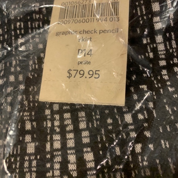 NWT Black and White Check Skirt PL Coldwater Creek - Picture 2 of 10